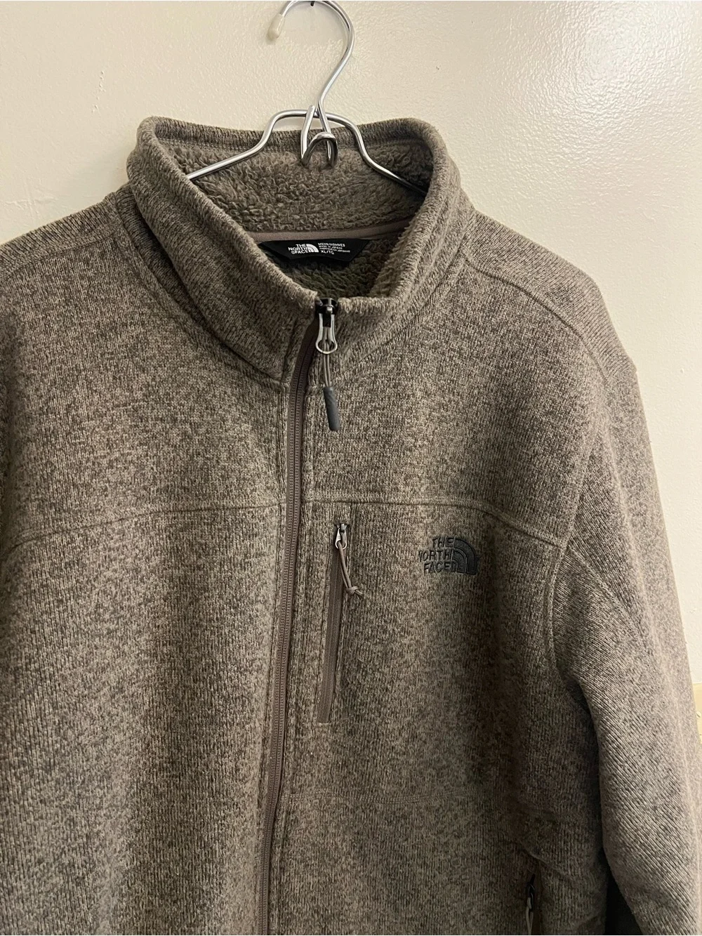 The North Face Men's Heather Olive Gray Full‑Zip Fleece Jacket Size XL